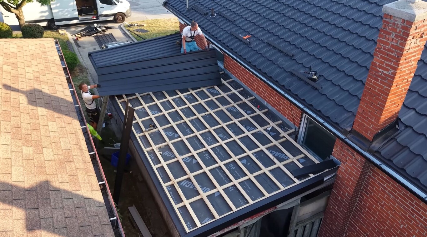 New roof installation in progress